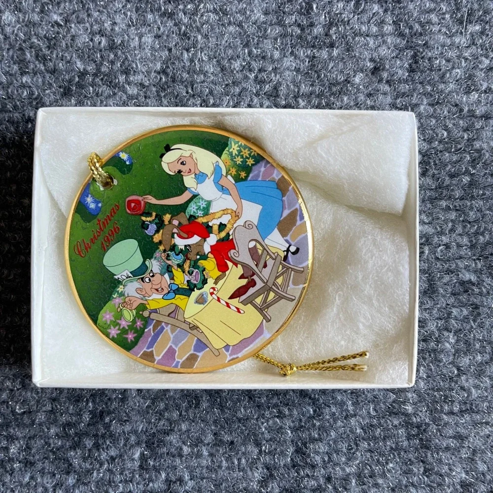 Vintage 1996 Disney Grolier Christmas in Wonderland Alice Mad Hatter Ornament